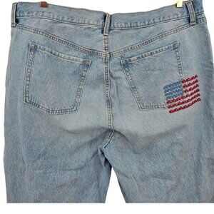 Old Navy Plus Size 22 Extra High Rise Sky Hi Straight Flag Embroidered Jeans NWT